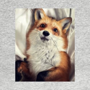 Cute fox in the style of realism T-Shirt